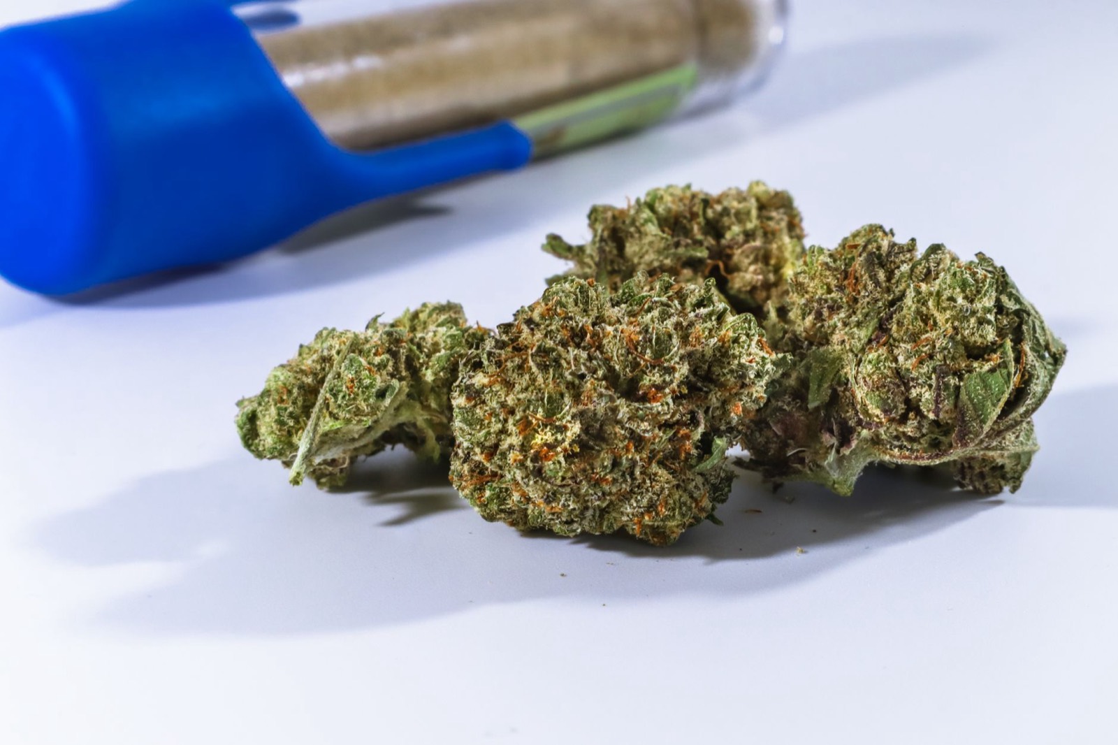 Resin-coated flower from a Zkittlez-line cannabis cultivar