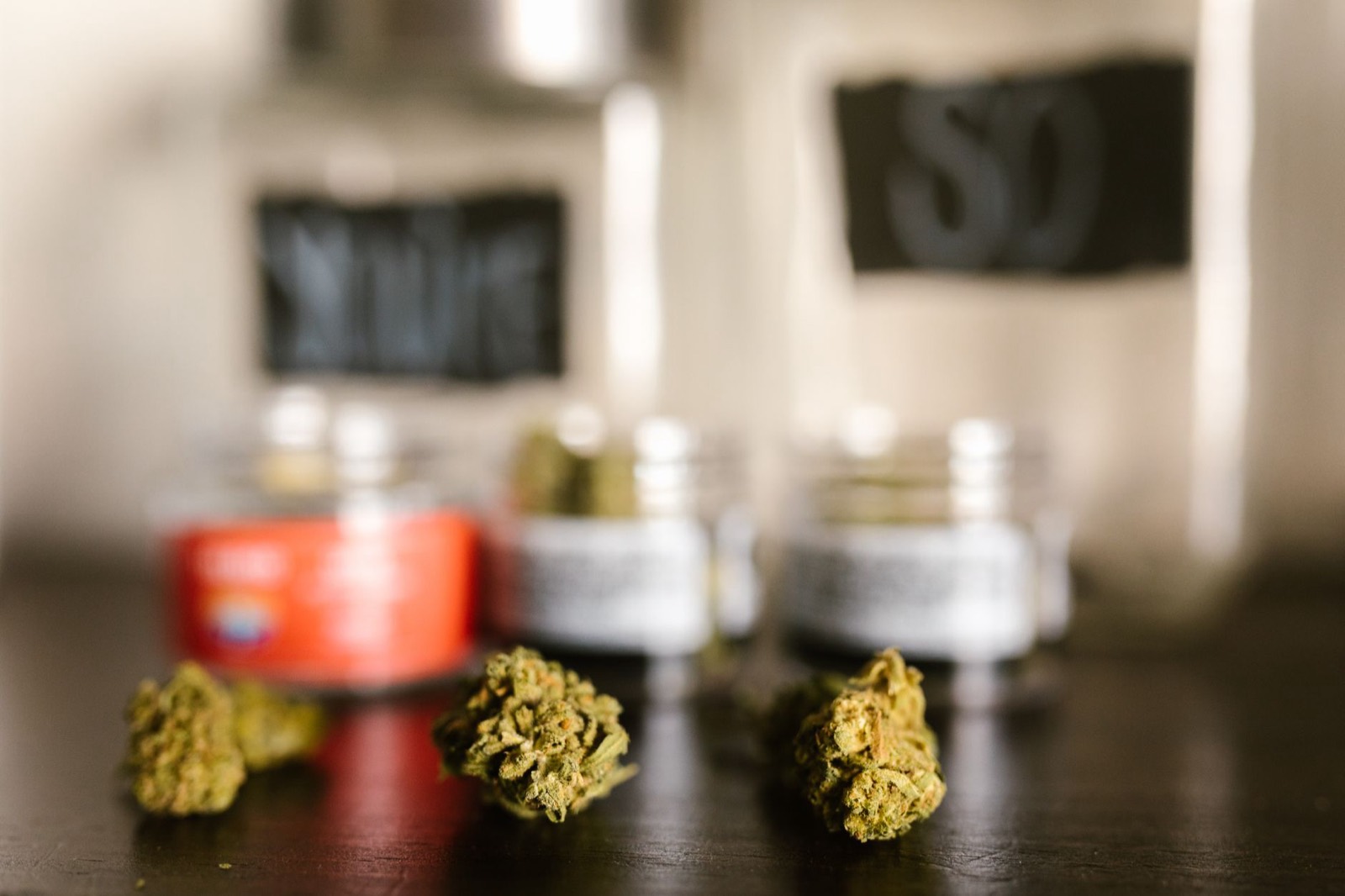 Craft cannabis cured in glass to develop sherbet and gas balance