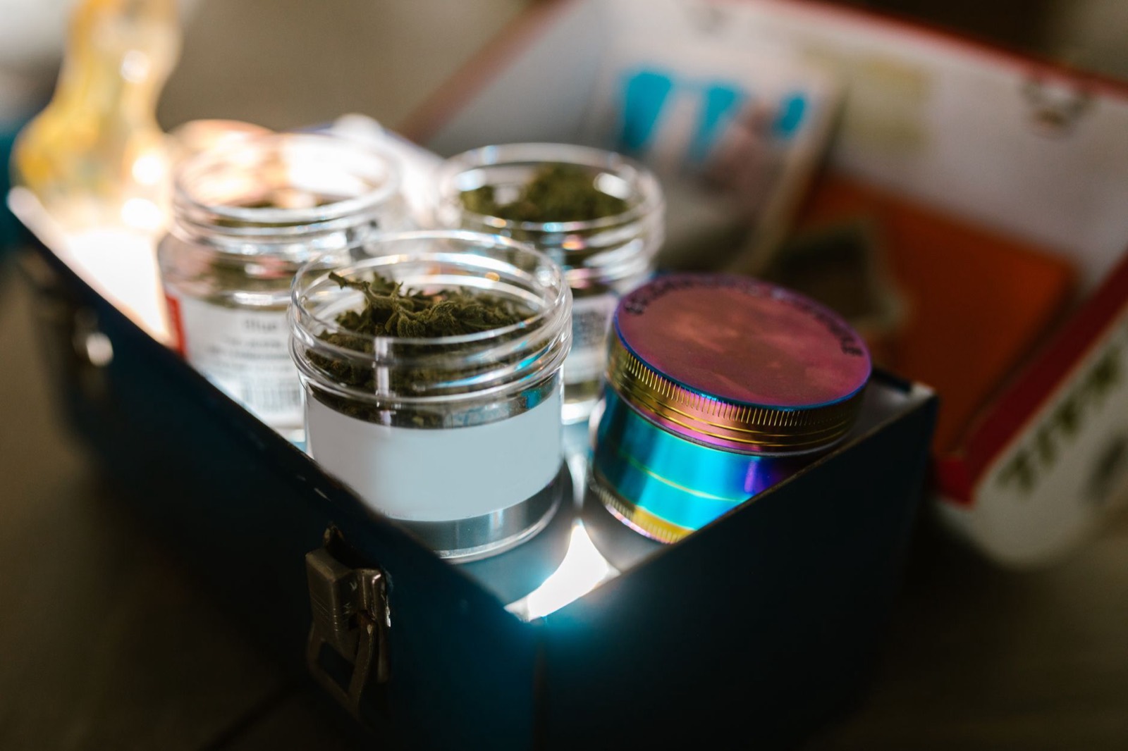 Craft cannabis cured in glass to develop Zkittlez terpene complexity